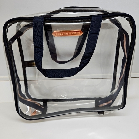Aimee Kestenberg Clear Transparent Cosmetic Travel Makeup Top Handle Bag Concert - Picture 1 of 5